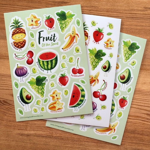 Fruit Sticker Sheets: Over 100 Fun Watercolour Designs