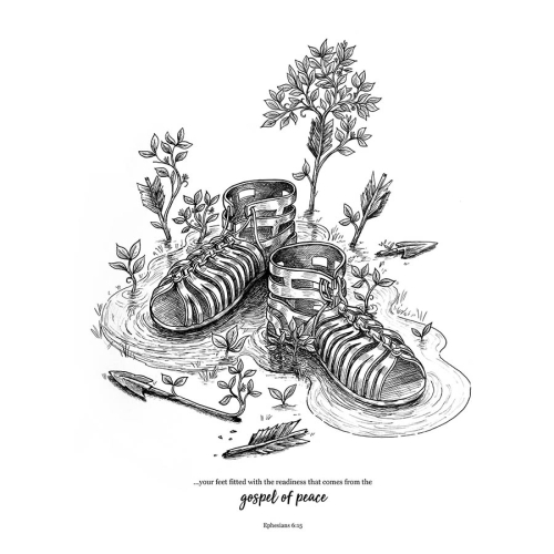 Sandals A4 Art Print