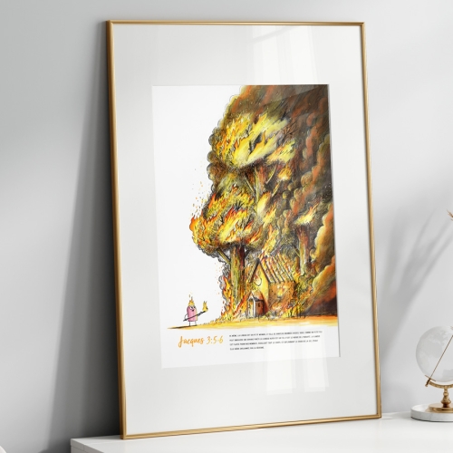 French Fiery Tongue A3 Art Print