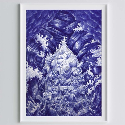 Sleep in the Storm A3 Art Print